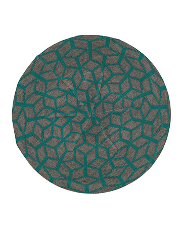 Lizi Headwear Mosaic Grey / Teal Knit Chenille myselflingerie.com